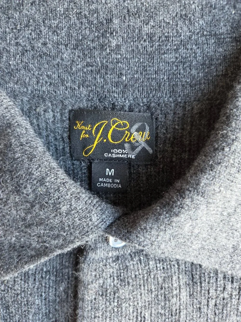NWoT J.Crew 100% Goats Cashmere Cozy Soft Ribbed Sweater-Polo Grey #CM304